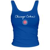 Chicago Cubs Logo Script Ribbed Tank - Tiny Turnip