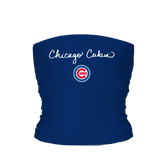 Chicago Cubs Logo Script Tube Top - Tiny Turnip