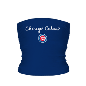 Chicago Cubs Logo Script Tube Top - Tiny Turnip