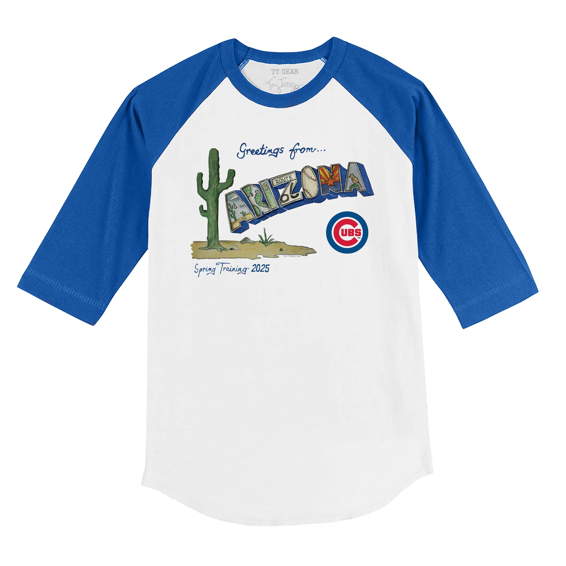 Chicago Cubs Spring Training 2025 3/4 Royal Blue Sleeve Raglan