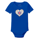 Chicago Cubs Stitched Heart Short Sleeve Snapper - Tiny Turnip