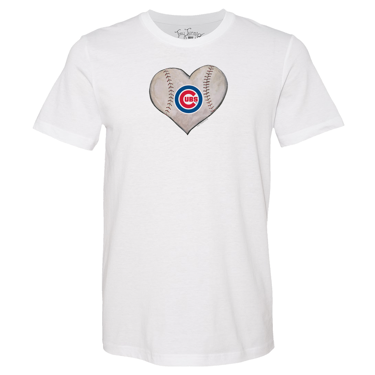 Chicago Cubs Stitched Heart Unisex Tee Shirt - Tiny Turnip