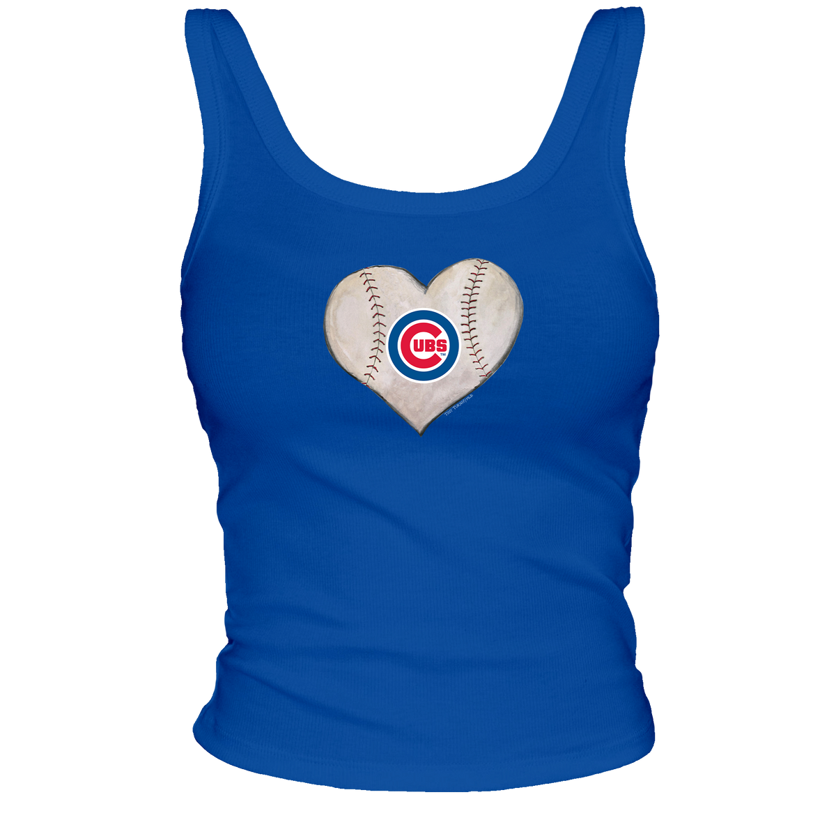 Chicago Cubs Baseball Heart Ribbed Tank - Tiny Turnip