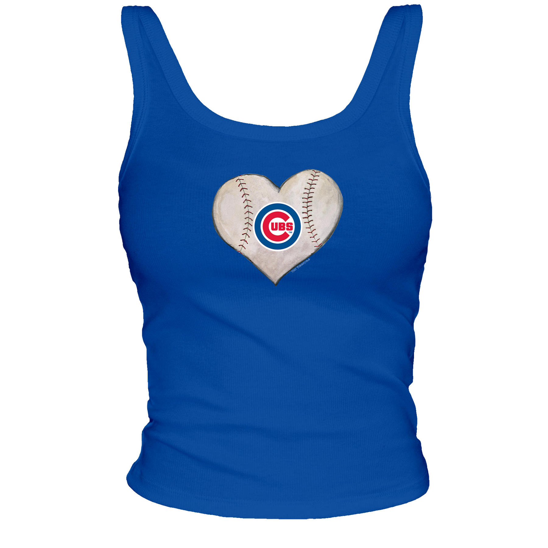 Chicago Cubs Baseball Heart Ribbed Tank - Tiny Turnip