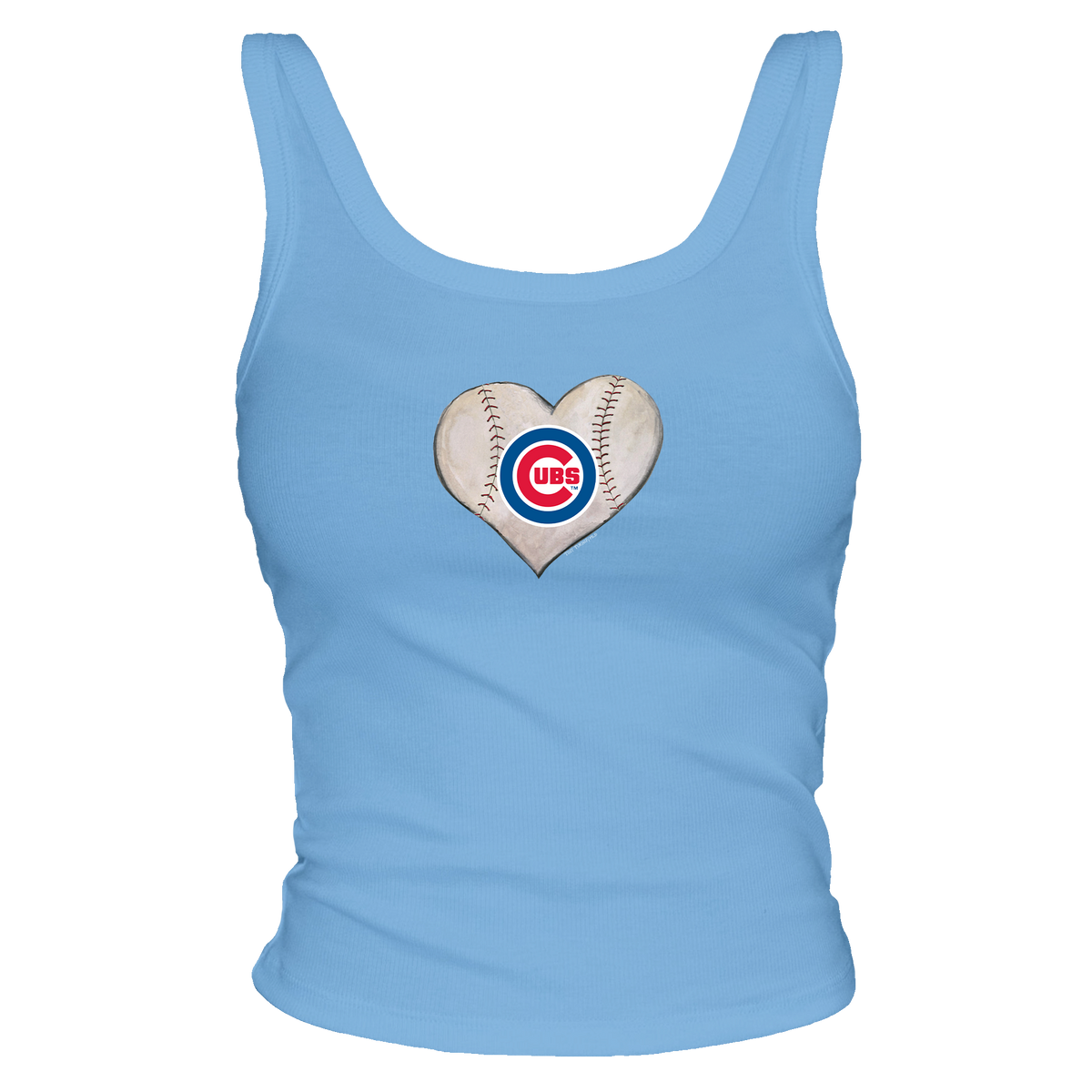 Chicago Cubs Baseball Heart Ribbed Tank