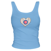 Chicago Cubs Baseball Heart Ribbed Tank