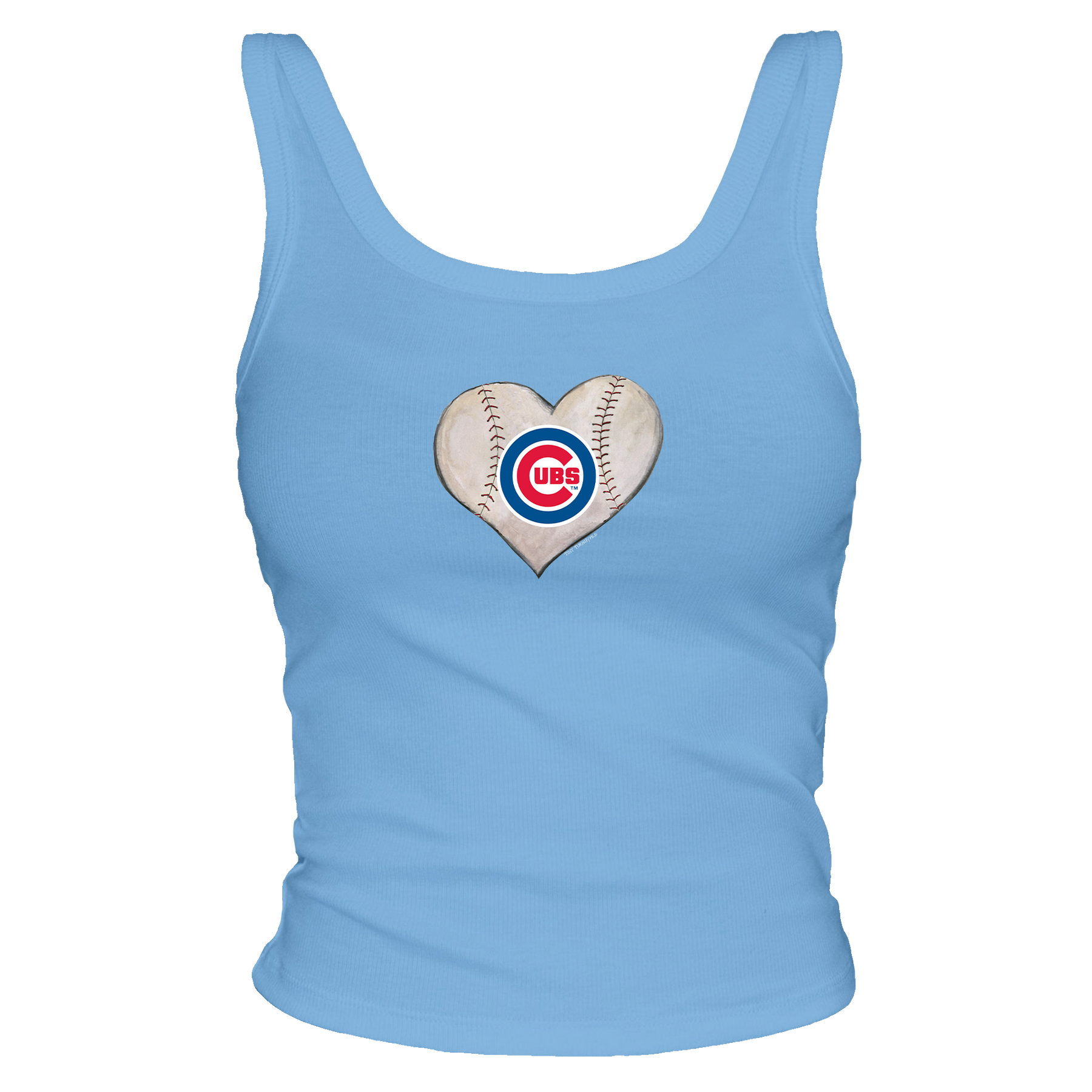 Chicago Cubs Baseball Heart Ribbed Tank