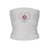 Chicago Cubs Stitched Heart Tube Top - Tiny Turnip