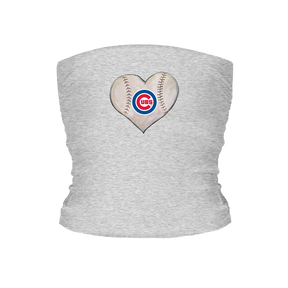 Chicago Cubs Stitched Heart Tube Top - Tiny Turnip