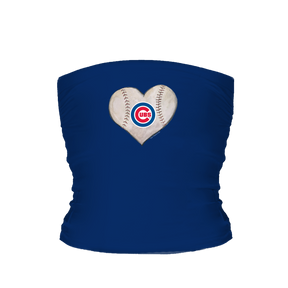 Chicago Cubs Stitched Heart Tube Top - Tiny Turnip
