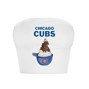 Chicago Cubs Sundae Helmet Crop Tube Top - Tiny Turnip