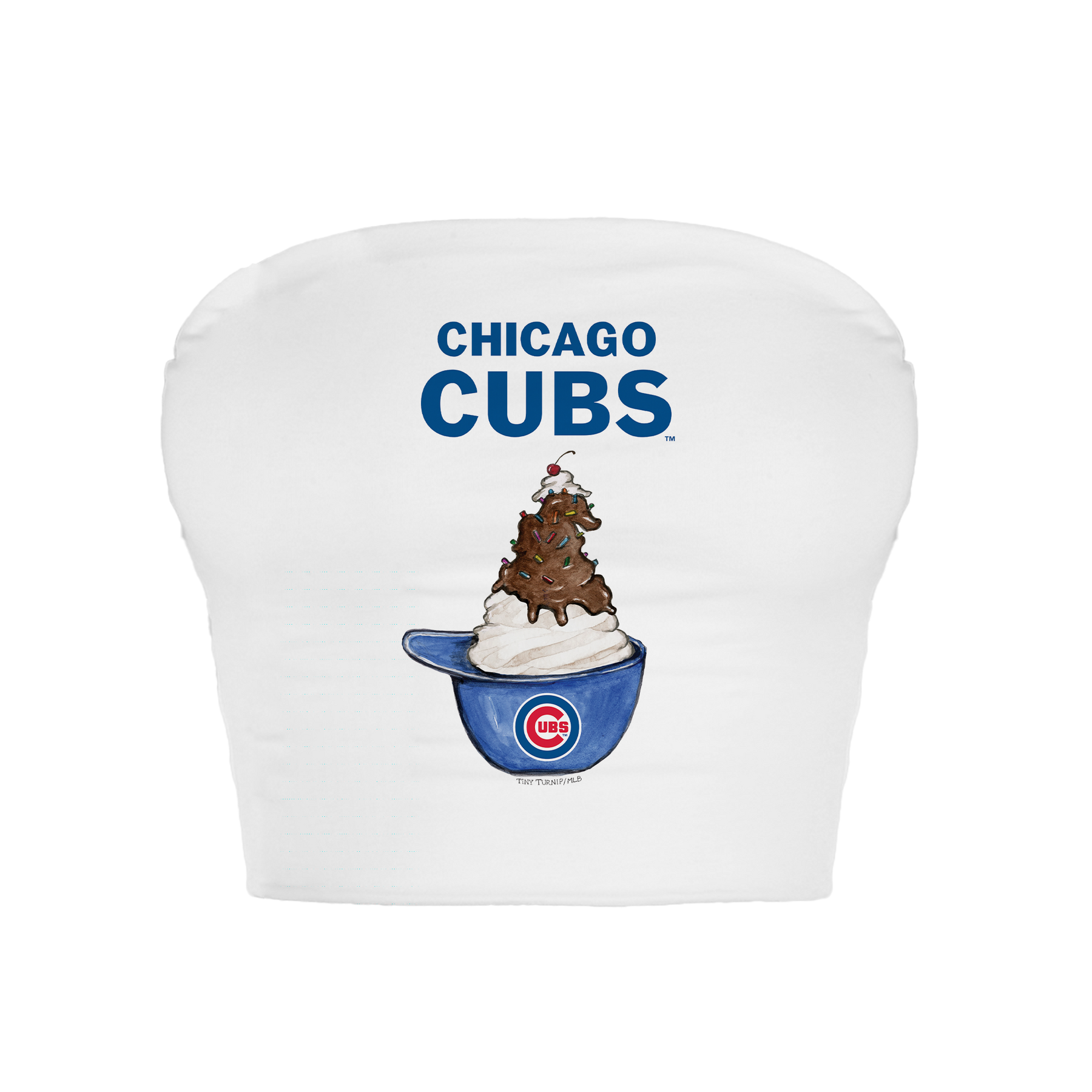 Chicago Cubs Sundae Helmet Crop Tube Top - Tiny Turnip