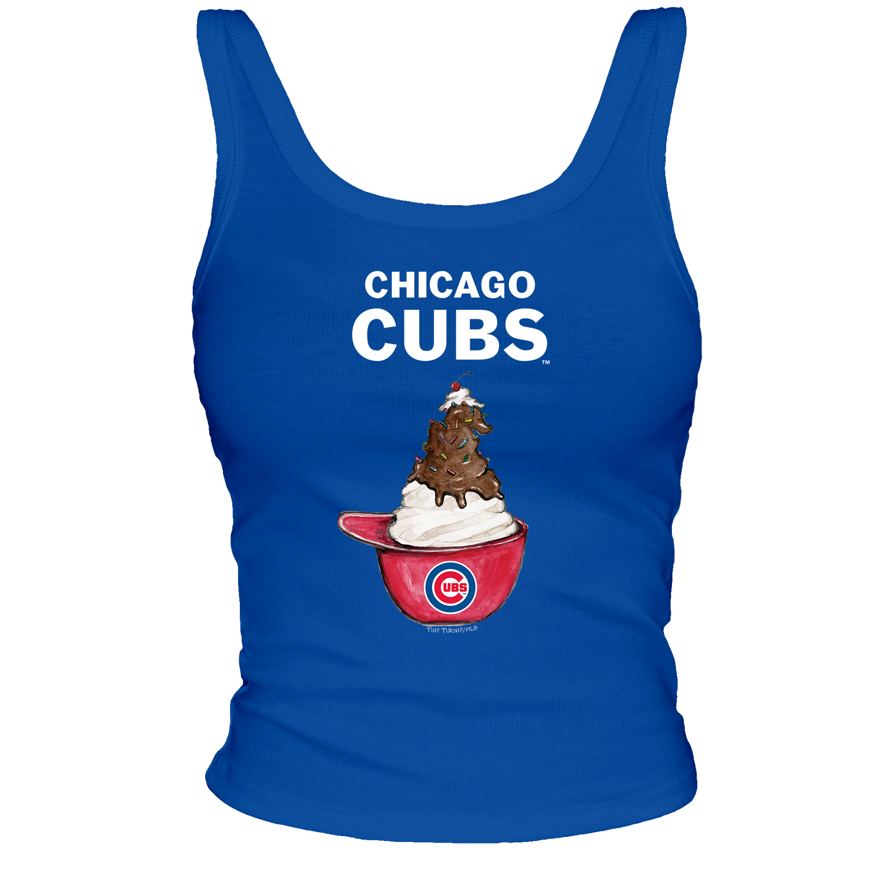 Chicago Cubs Sundae Helmet Ribbed Tank - Tiny Turnip
