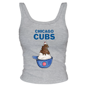 Chicago Cubs Sundae Helmet Ribbed Tank - Tiny Turnip