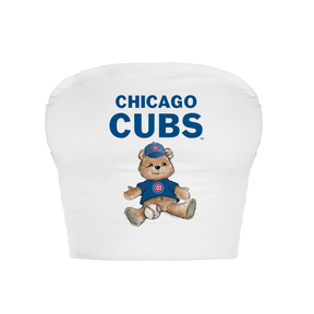 Chicago Cubs Teddy Crop Tube Top - Tiny Turnip