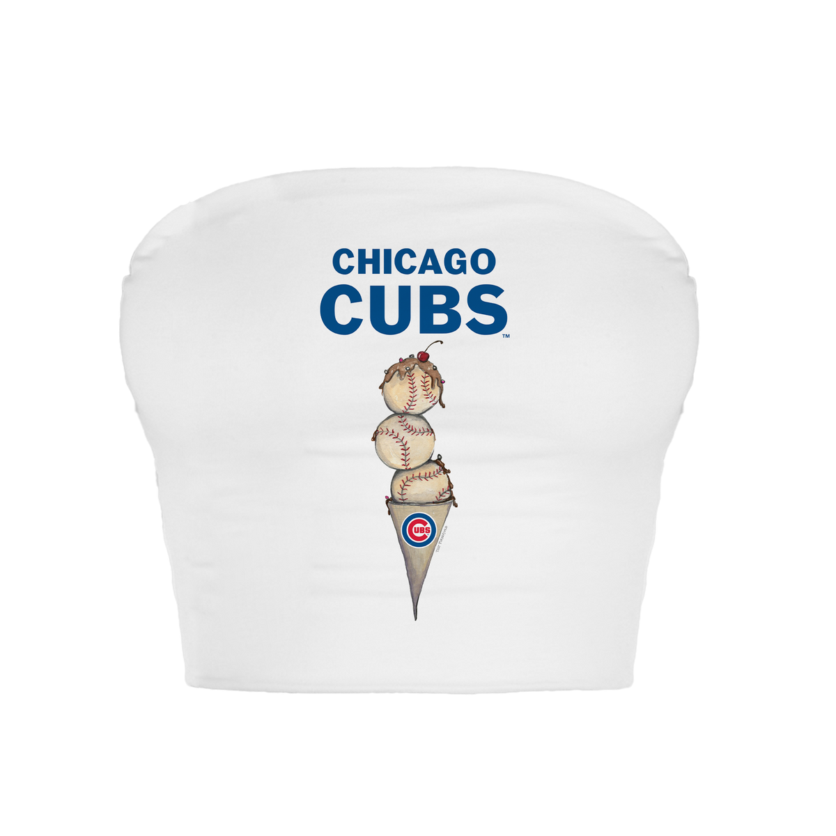 Chicago Cubs Triple Scoop Crop Tube Top