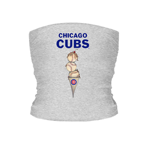 Chicago Cubs Triple Scoop Tube Top - Tiny Turnip