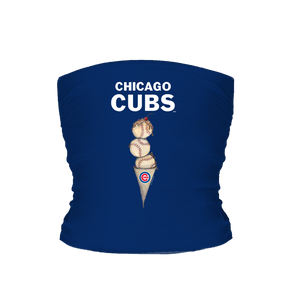 Chicago Cubs Triple Scoop Tube Top - Tiny Turnip