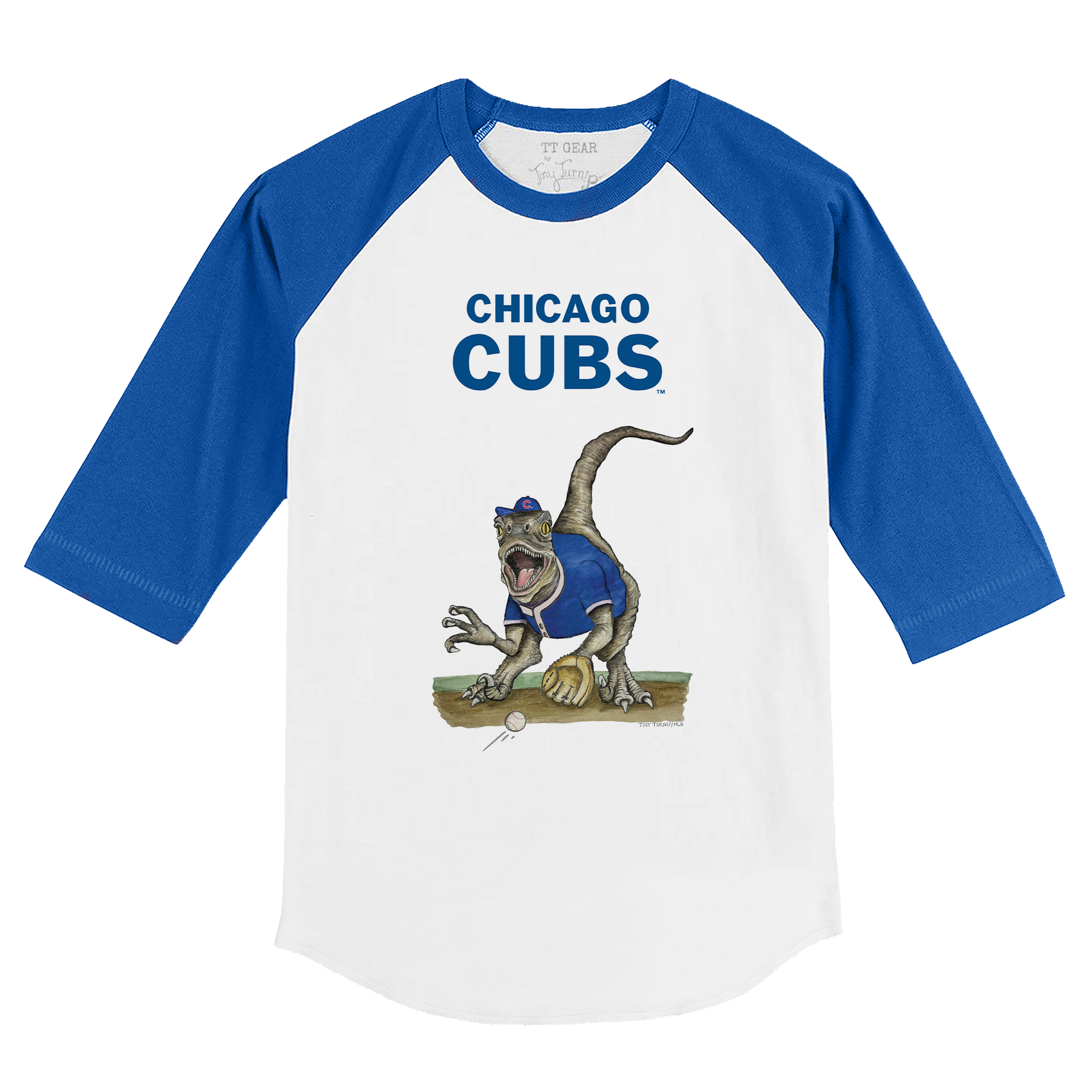 Chicago Cubs Velociraptor 3/4 Royal Blue Sleeve Raglan