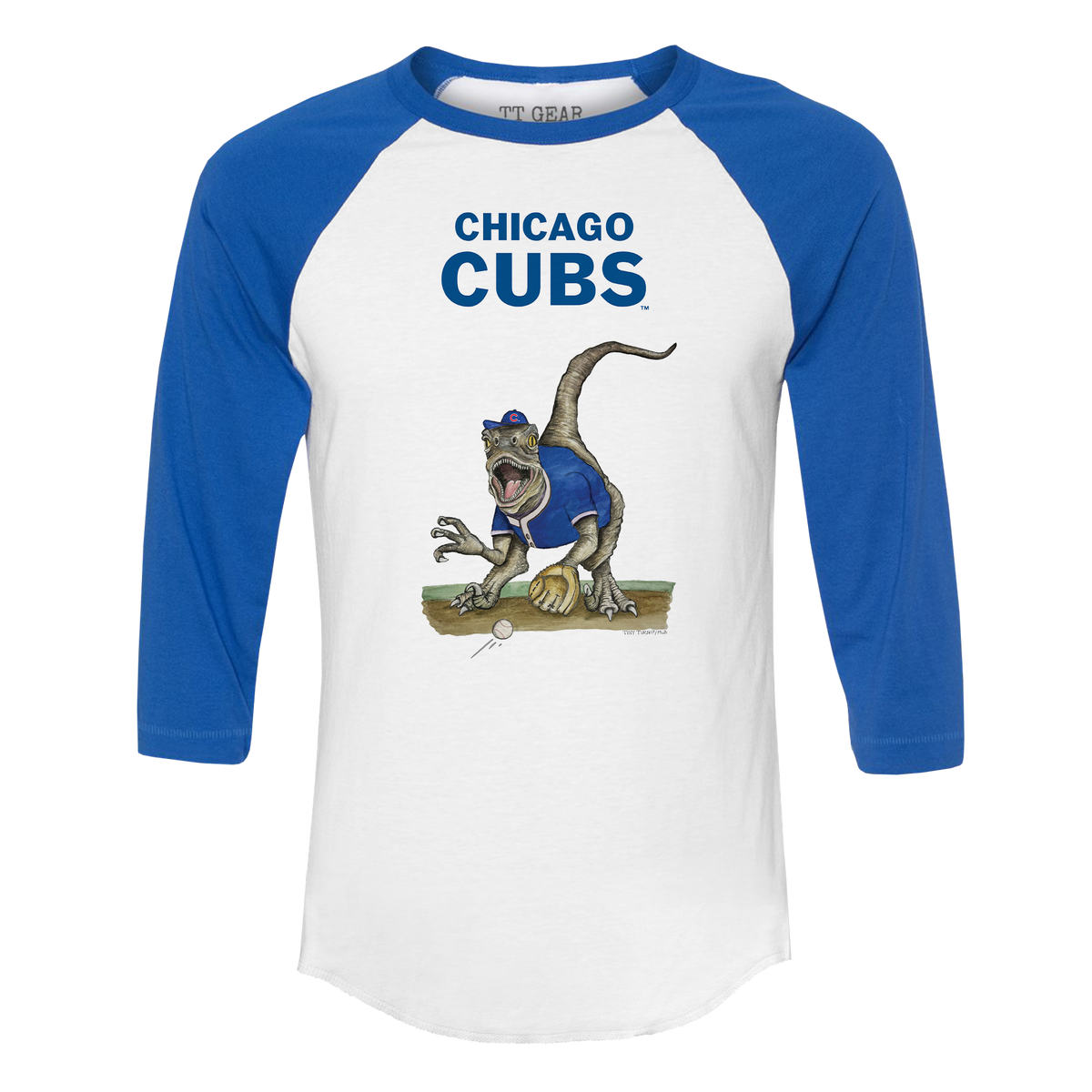 Chicago Cubs Velociraptor 3/4 Royal Blue Sleeve Raglan