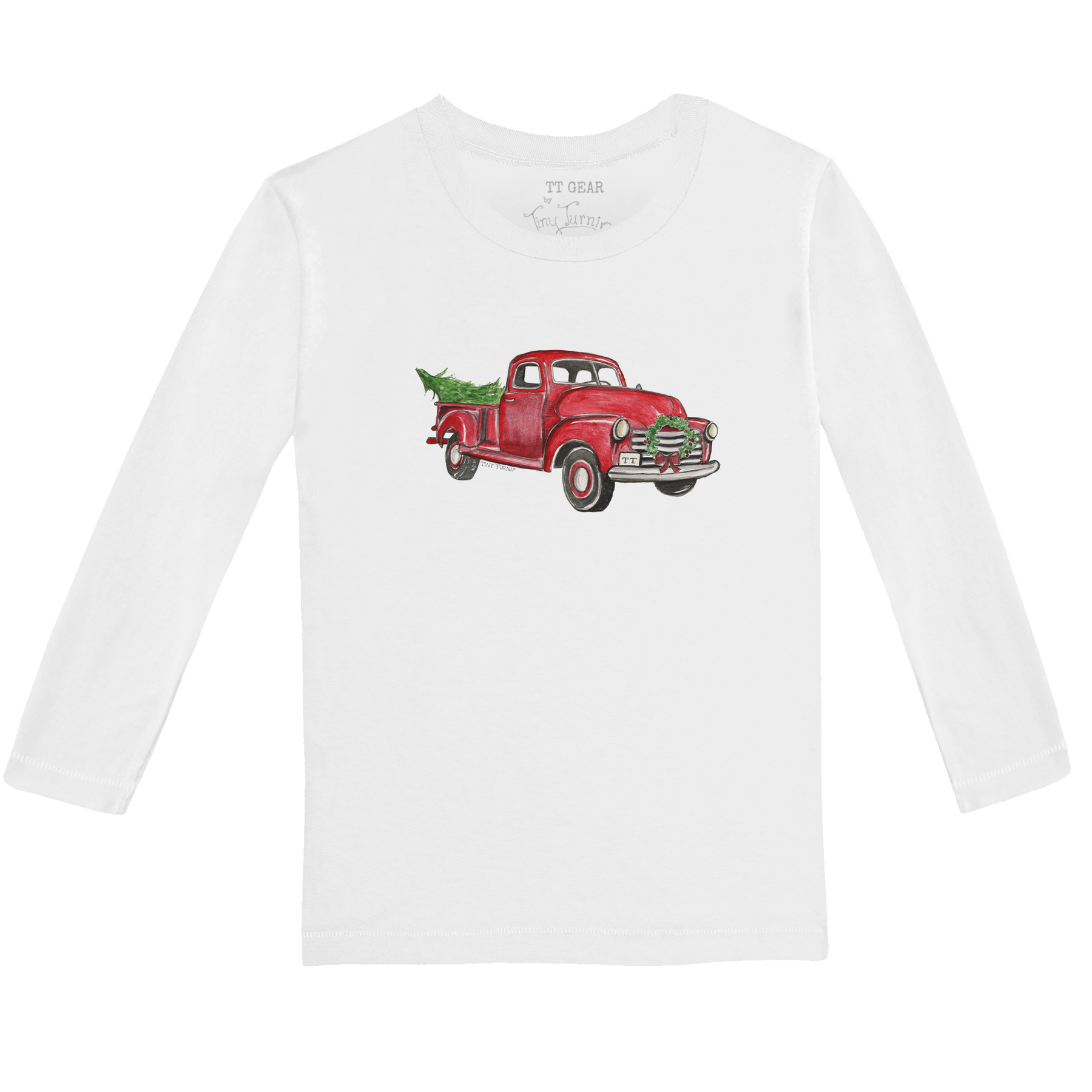 Vintage Christmas Truck Kid's Long-Sleeve Tee Shirt