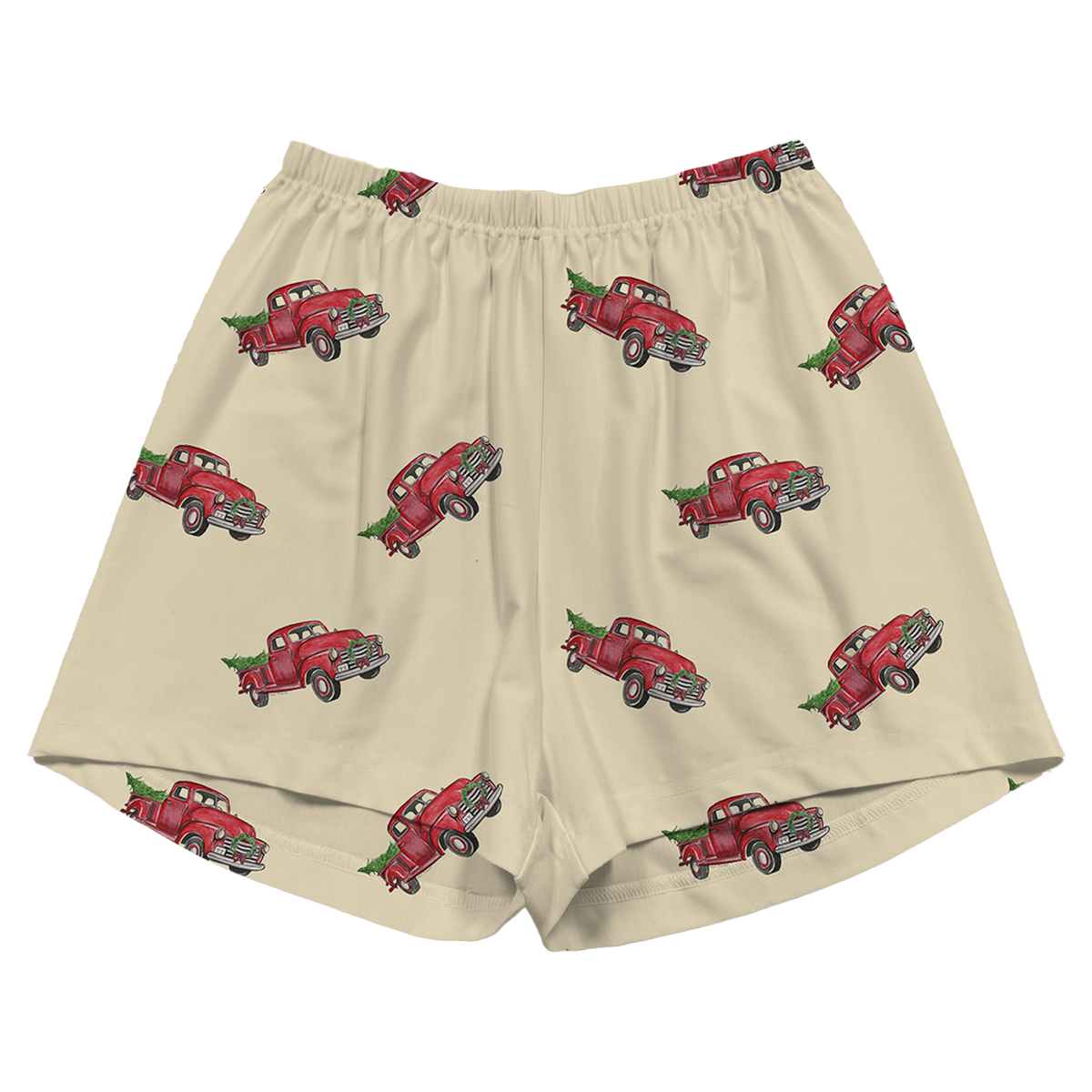 Vintage Christmas Truck Pajama Shorts