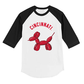 Cincinnati Reds Balloon Dog 3/4 Black Sleeve Raglan