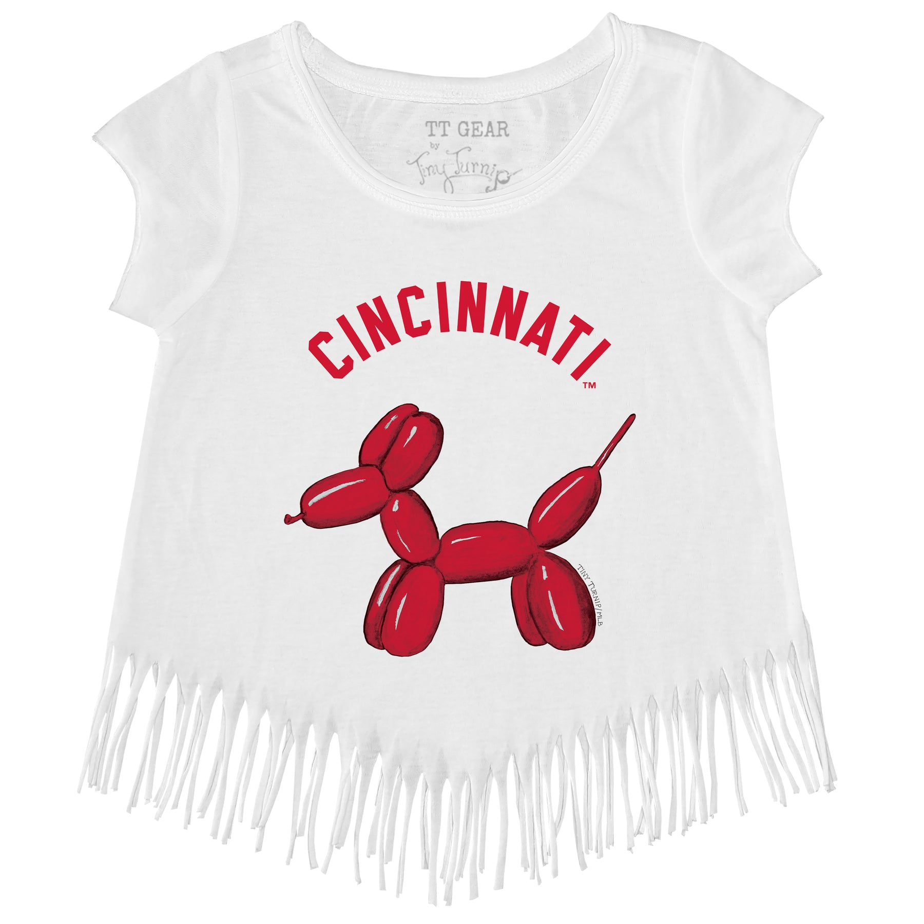 Cincinnati Reds Balloon Dog Fringe Tee