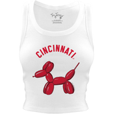 Cincinnati Reds Balloon Dog Crop Tank - Tiny Turnip