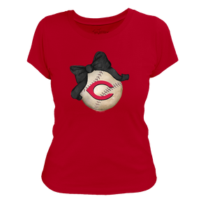 Cincinnati Reds Baseball Bow Tee Shirt