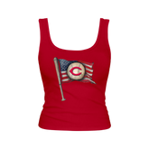 Cincinnati Reds Baseball Flag Emmy Tank