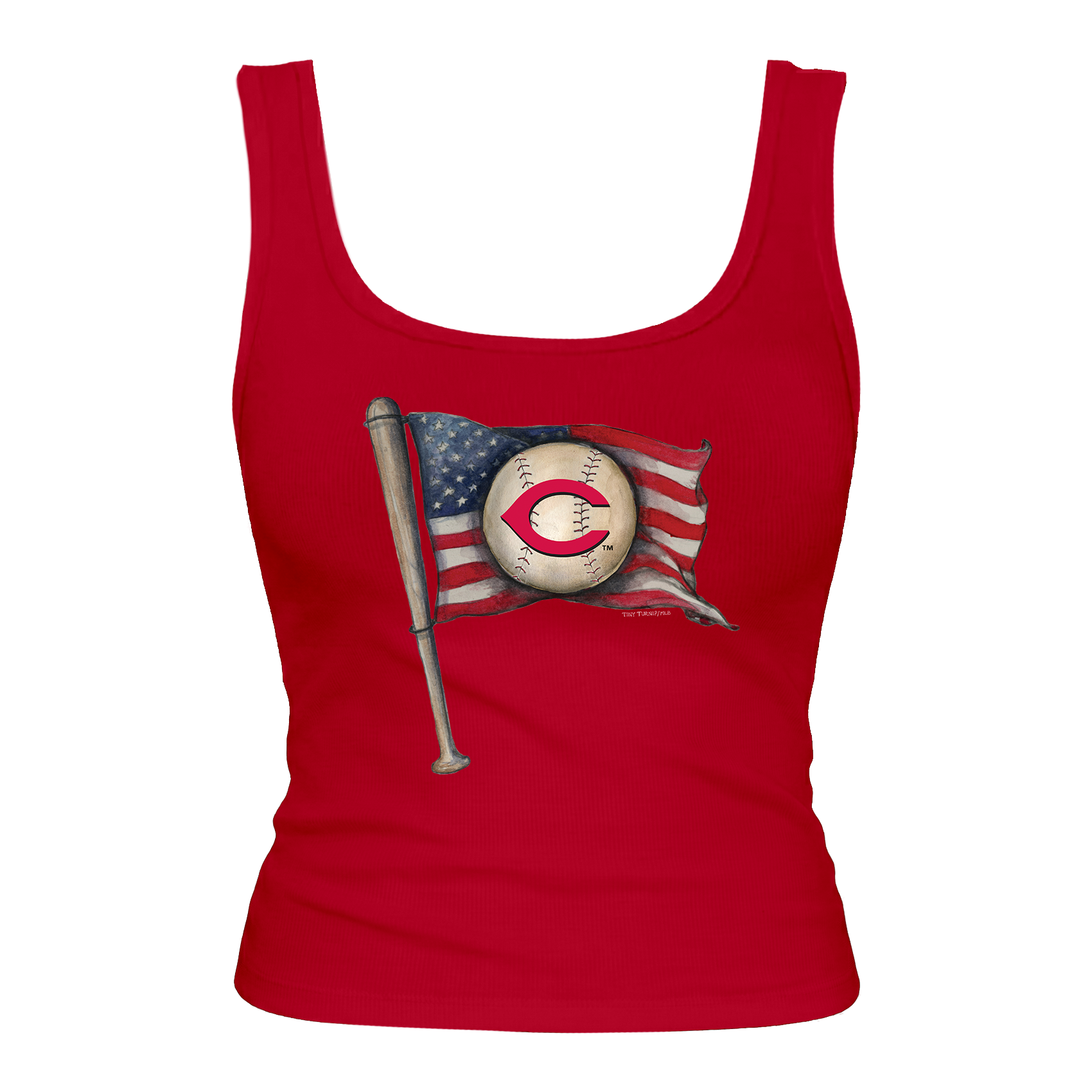 Cincinnati Reds Baseball Flag Emmy Tank