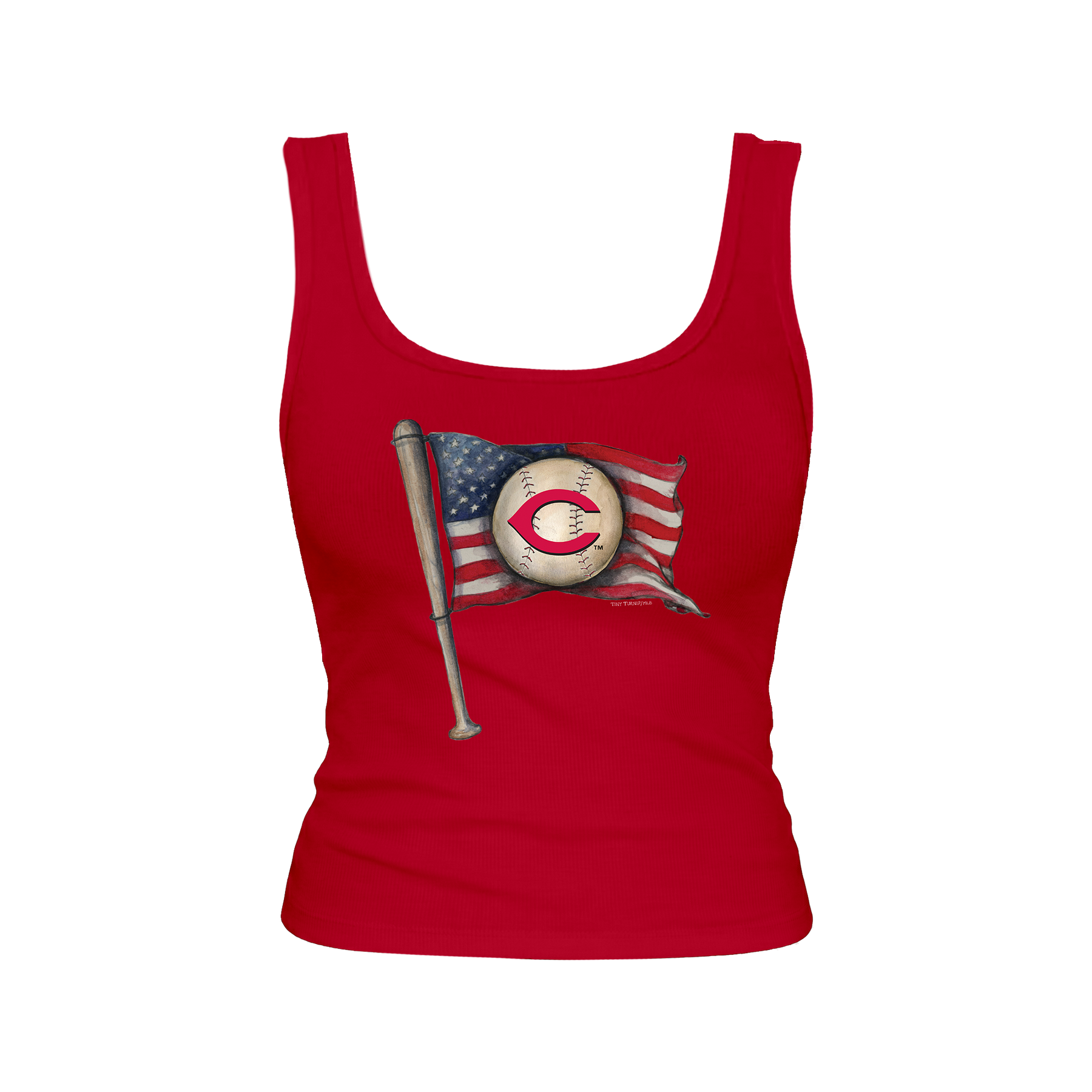 Cincinnati Reds Baseball Flag Emmy Tank