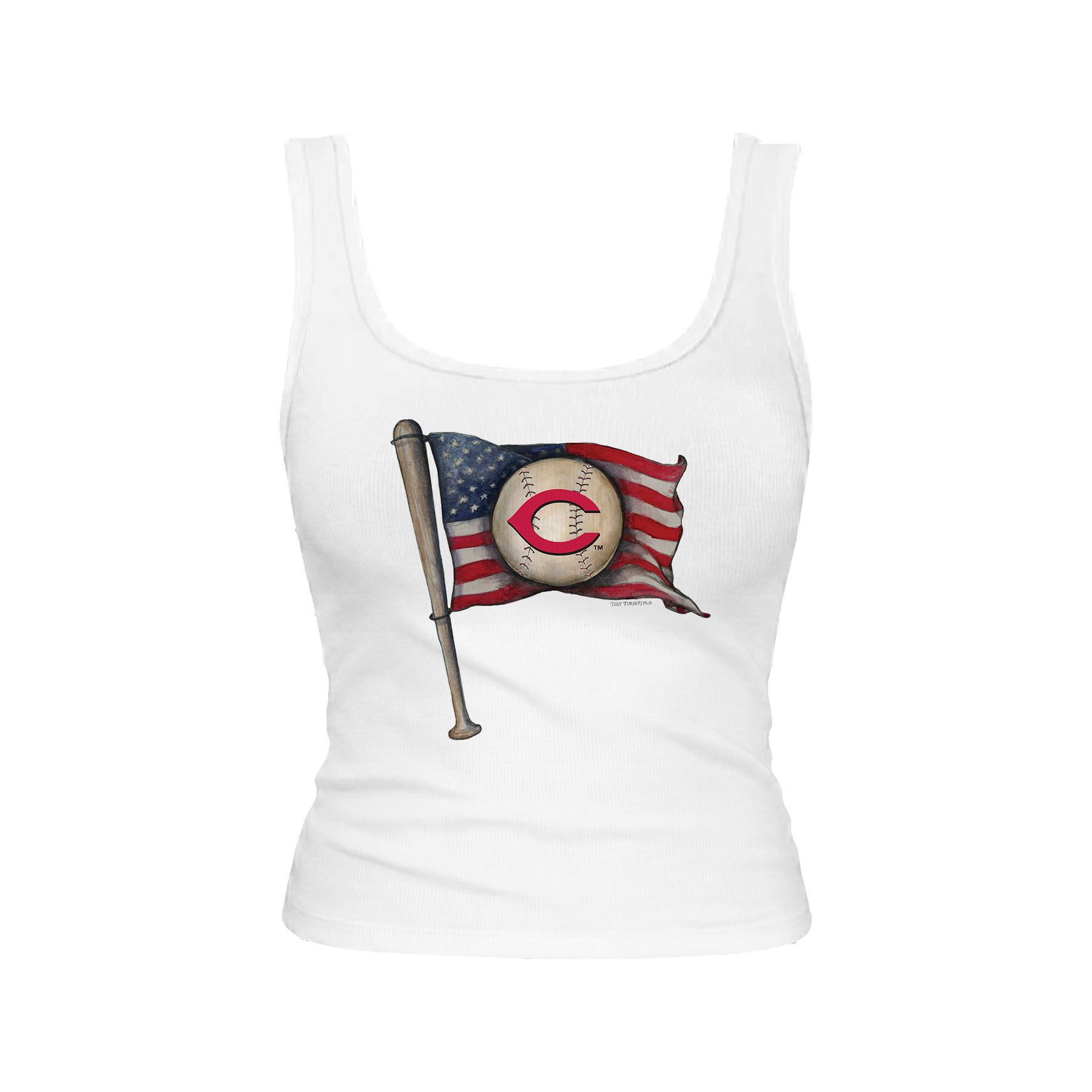 Cincinnati Reds Baseball Flag Emmy Tank