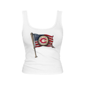 Cincinnati Reds Baseball Flag Emmy Tank
