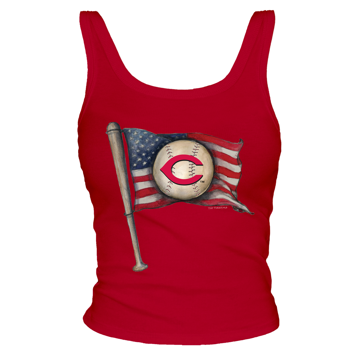 Cincinnati Reds Baseball Flag Tank