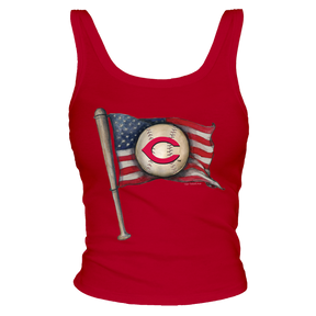 Cincinnati Reds Baseball Flag Tank