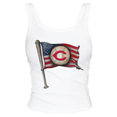 Cincinnati Reds Baseball Flag Tank - Tiny Turnip