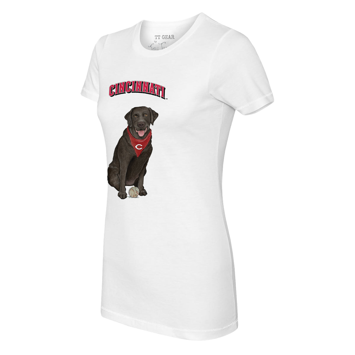 Cincinnati Reds Black Labrador Retriever Tee Shirt