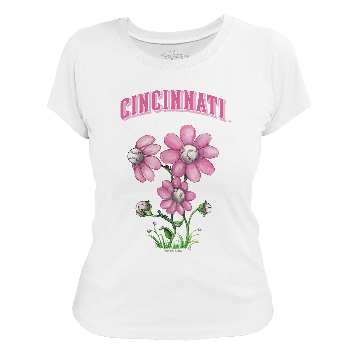 Cincinnati Reds Blooming Baseballs Tee Shirt