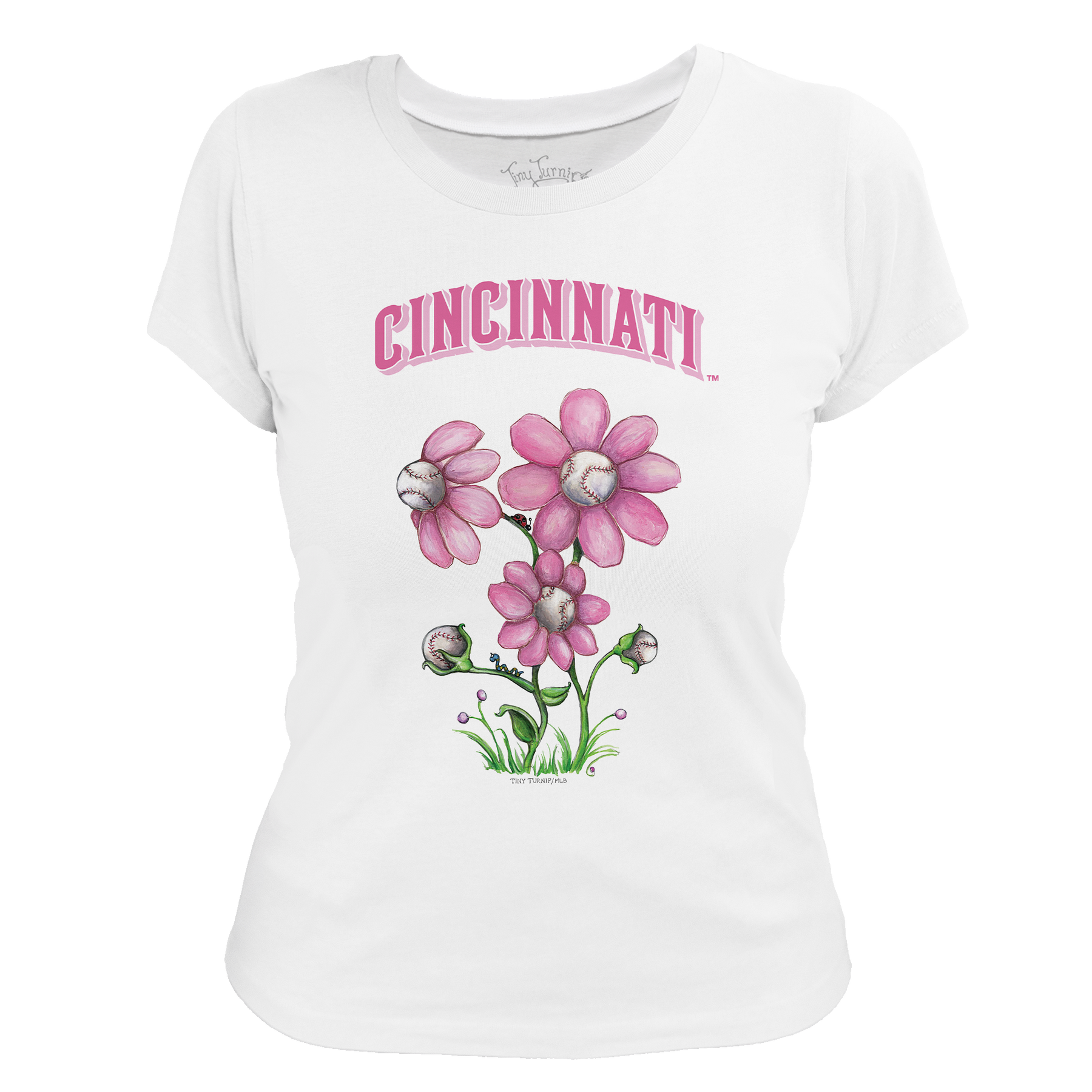 Cincinnati Reds Blooming Baseballs Tee Shirt