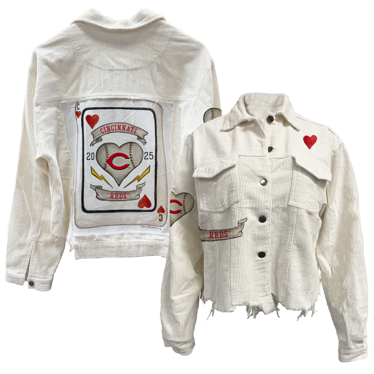Cincinnati Reds Card White Cord Jacket