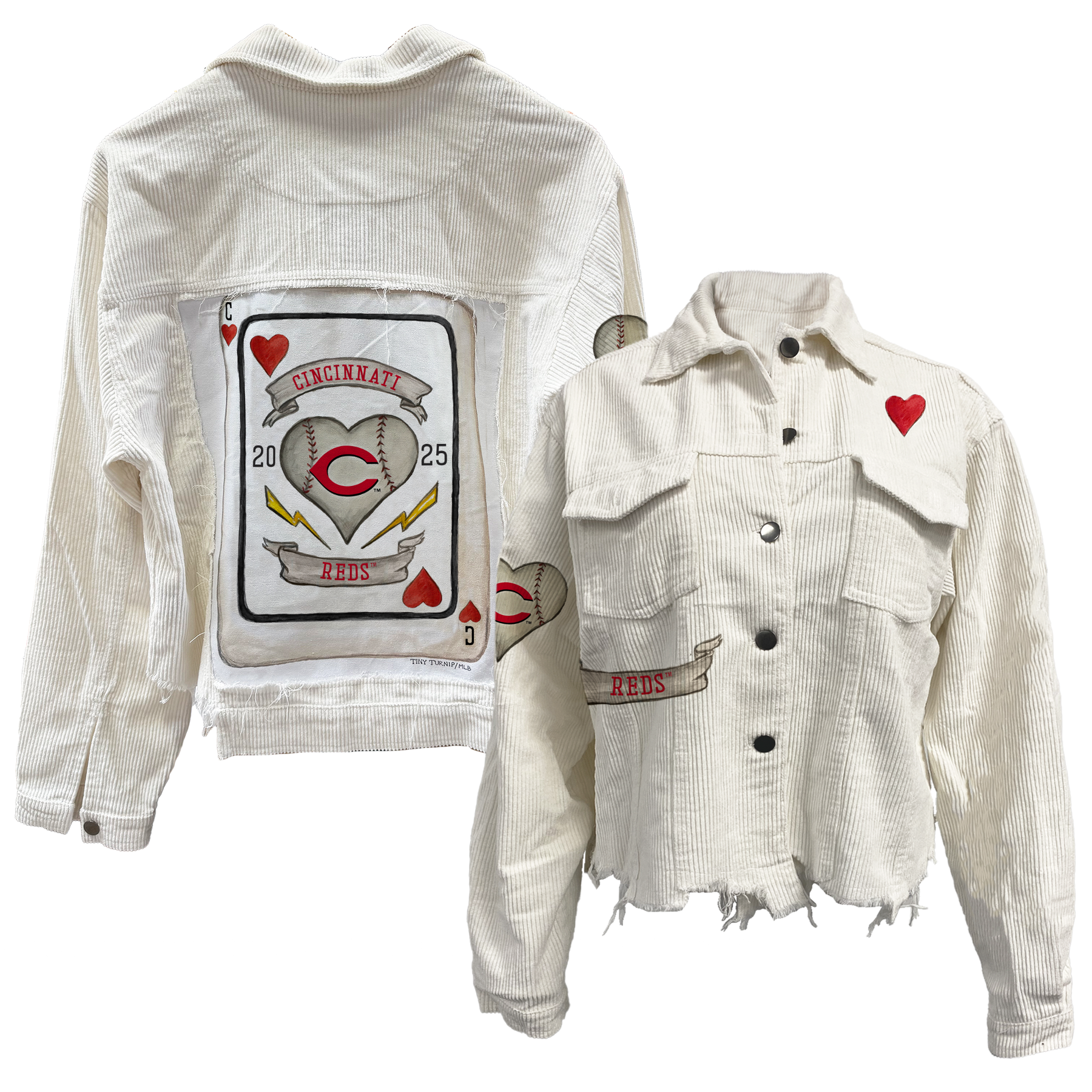 Cincinnati Reds Card White Cord Jacket