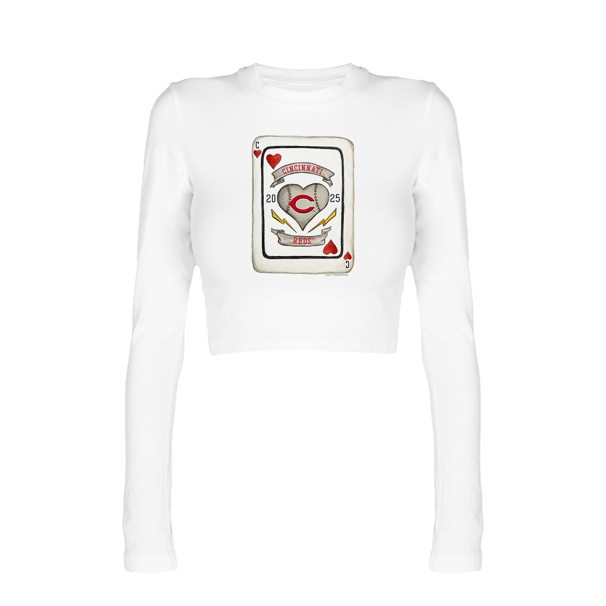 Cincinnati Reds Card Candice Crop Long Sleeve