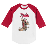 Cincinnati Reds Cowboy Boot 3/4 Red Sleeve Raglan