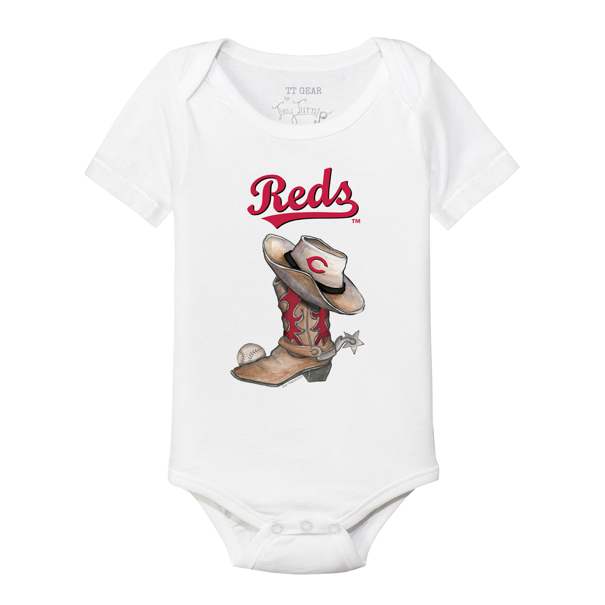 Cincinnati Reds Cowboy Boot Short Sleeve Snapper