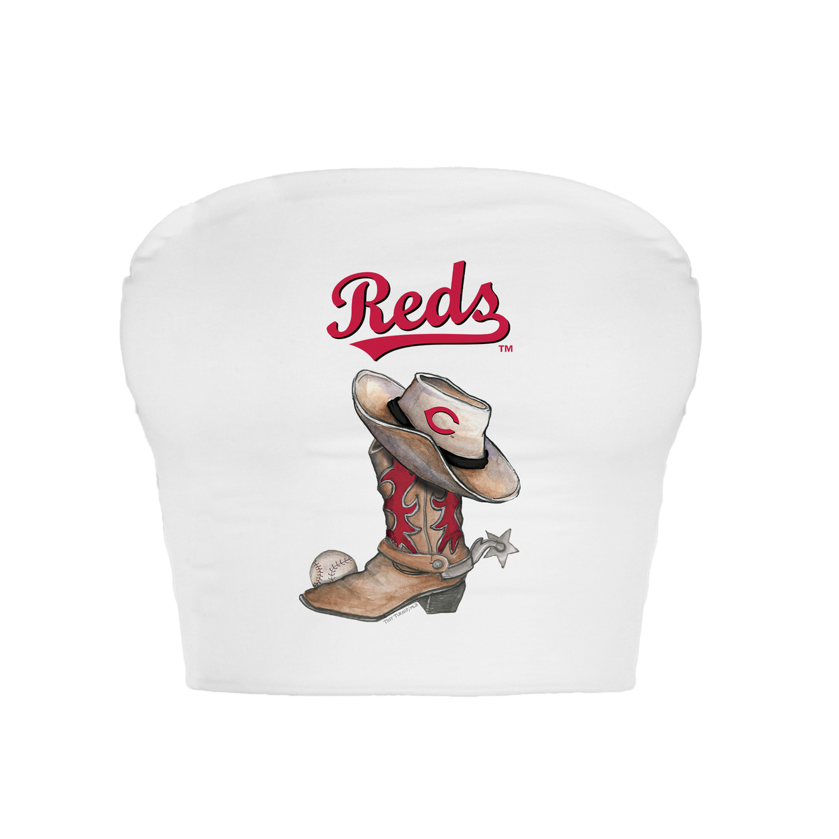 Cincinnati Reds Cowboy Boot Crop Tube Top