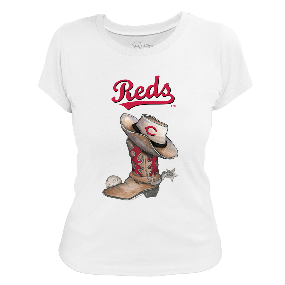 Cincinnati Reds Cowboy Boot Women's Tee Shirt