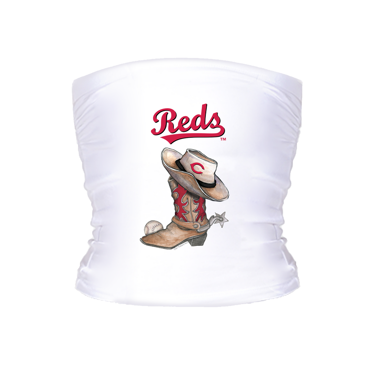 Cincinnati Reds Cowboy Boot Crop Tube Top
