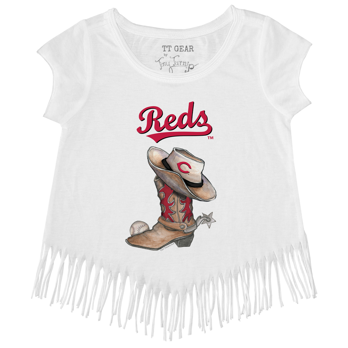 Cincinnati Reds Cowboy Boot Fringe Tee